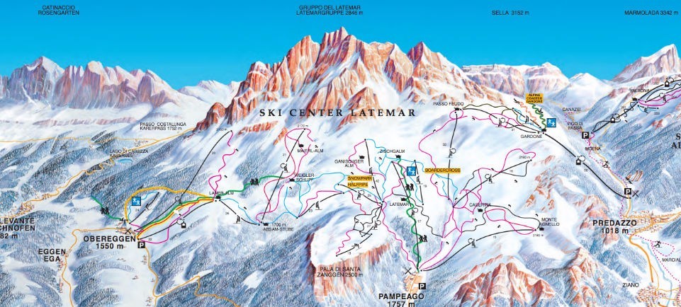 Mappa piste di Obereggen