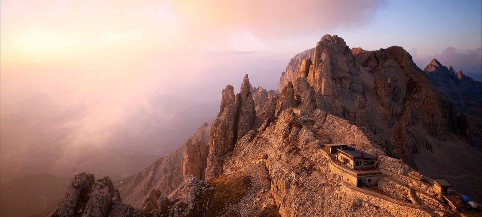 Rifugio Pisa hut on Latemar mountain